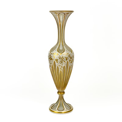 Lot 120 - A Bohemian glass baluster vase, 19th century