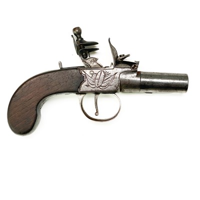 Lot 297 - A Flintlock pocket pistol signed Pritchard.