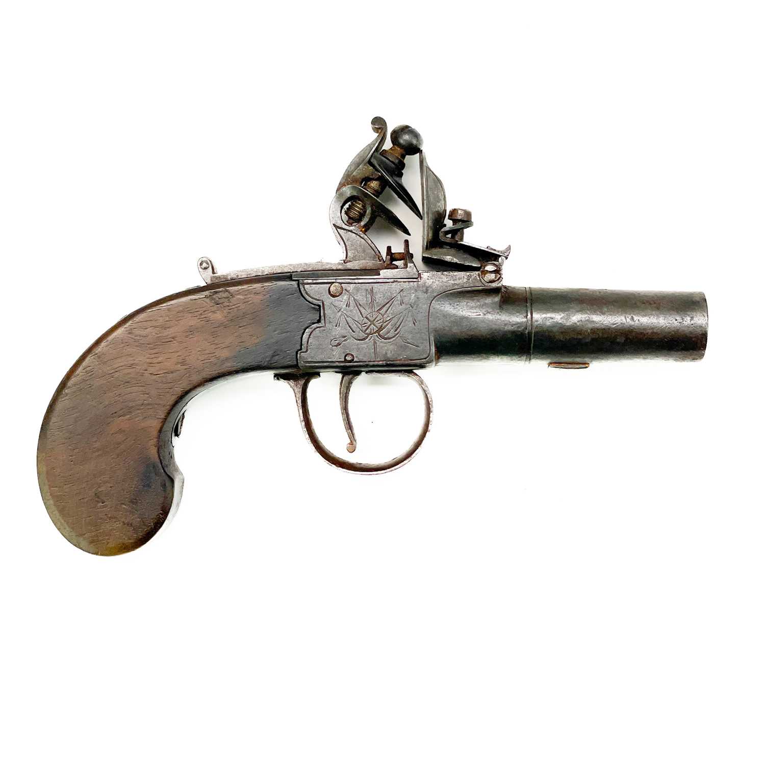 Lot 286 - A flintlock pocket pistol.