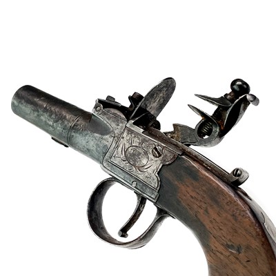 Lot 286 - A flintlock pocket pistol.