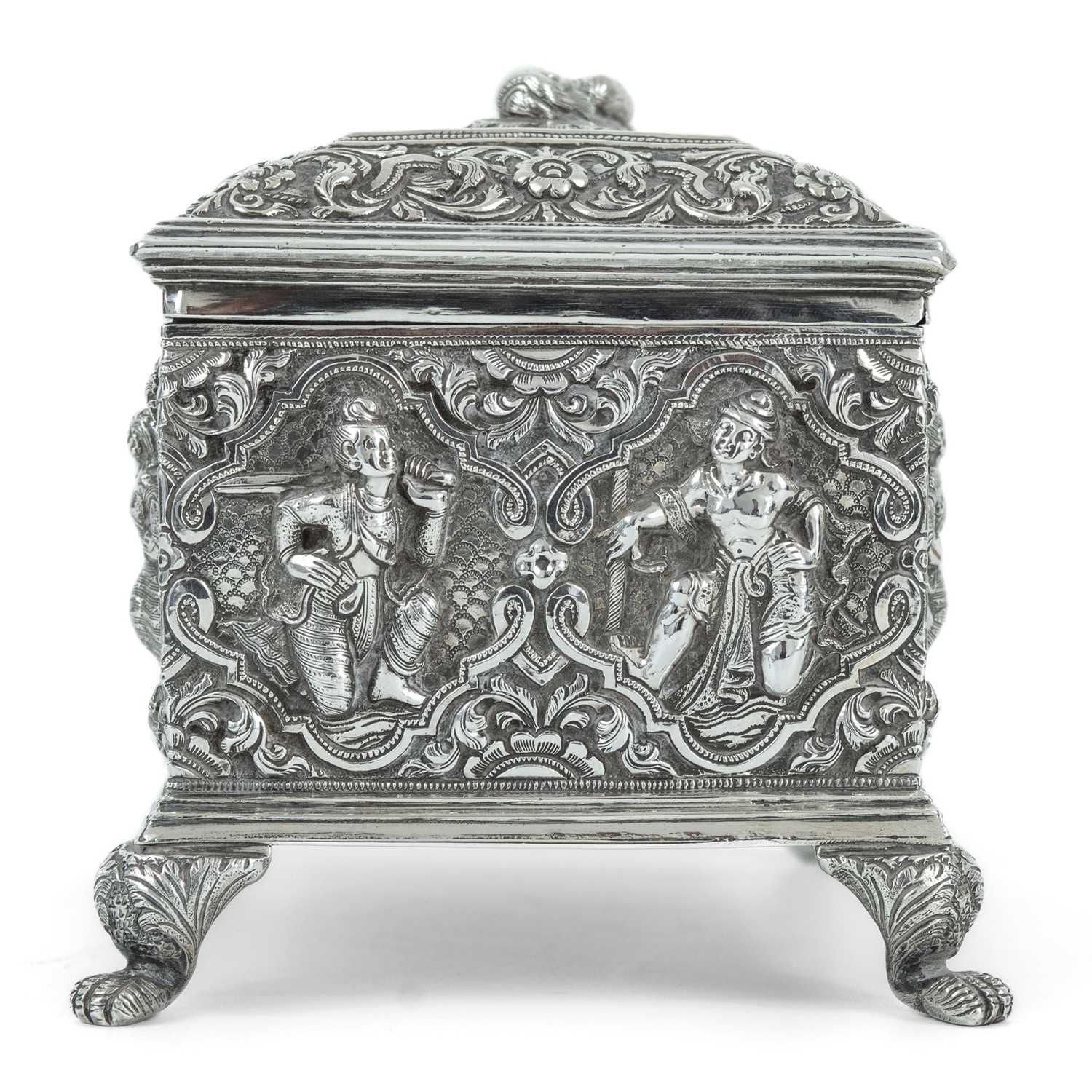 Lot 191 - A Burmese silver casket, circa 1900.