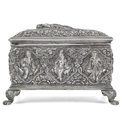 Lot 191 - A Burmese silver casket, circa 1900.