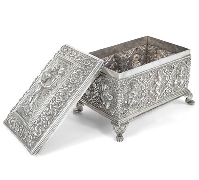 Lot 191 - A Burmese silver casket, circa 1900.
