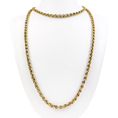 Lot 183 - A 9ct fancy link necklace.