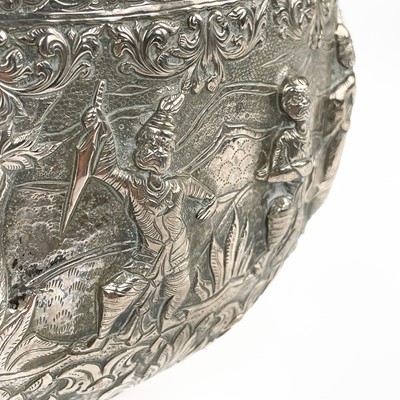 Lot 297 - A large Burmese Thabeik silver bowl, circa 1900.