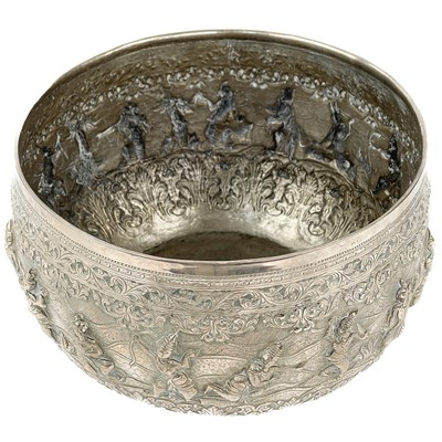 Lot 297 - A large Burmese Thabeik silver bowl, circa 1900.