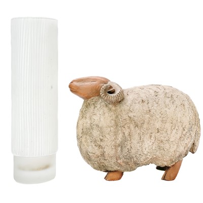 Lot 515 - A terracotta ram by Deborah Scaldwell.