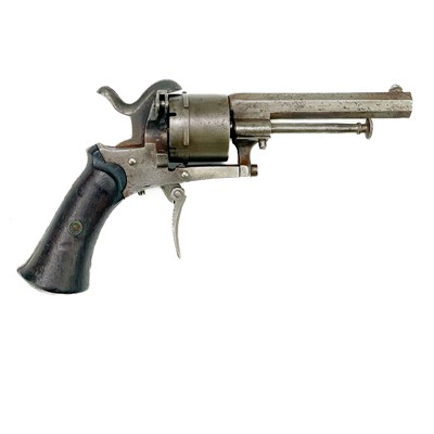 Lot 287 - A French or Belgian pin fire six shot revolver.