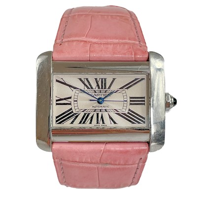 Lot 151 - A Cartier Tank Divan stainless steel automatic wristwatch, ref. 2612.