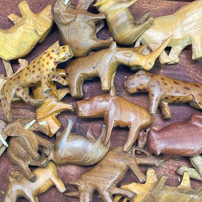 Lot 185 - Noah's Ark with various African wood carved animals.
