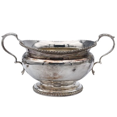 Lot 4 - A Victorian silver pedestal twin handled bowl by Atkin Bros.