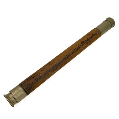 Lot 283 - A Ross London single draw leather bound nickel telescope.