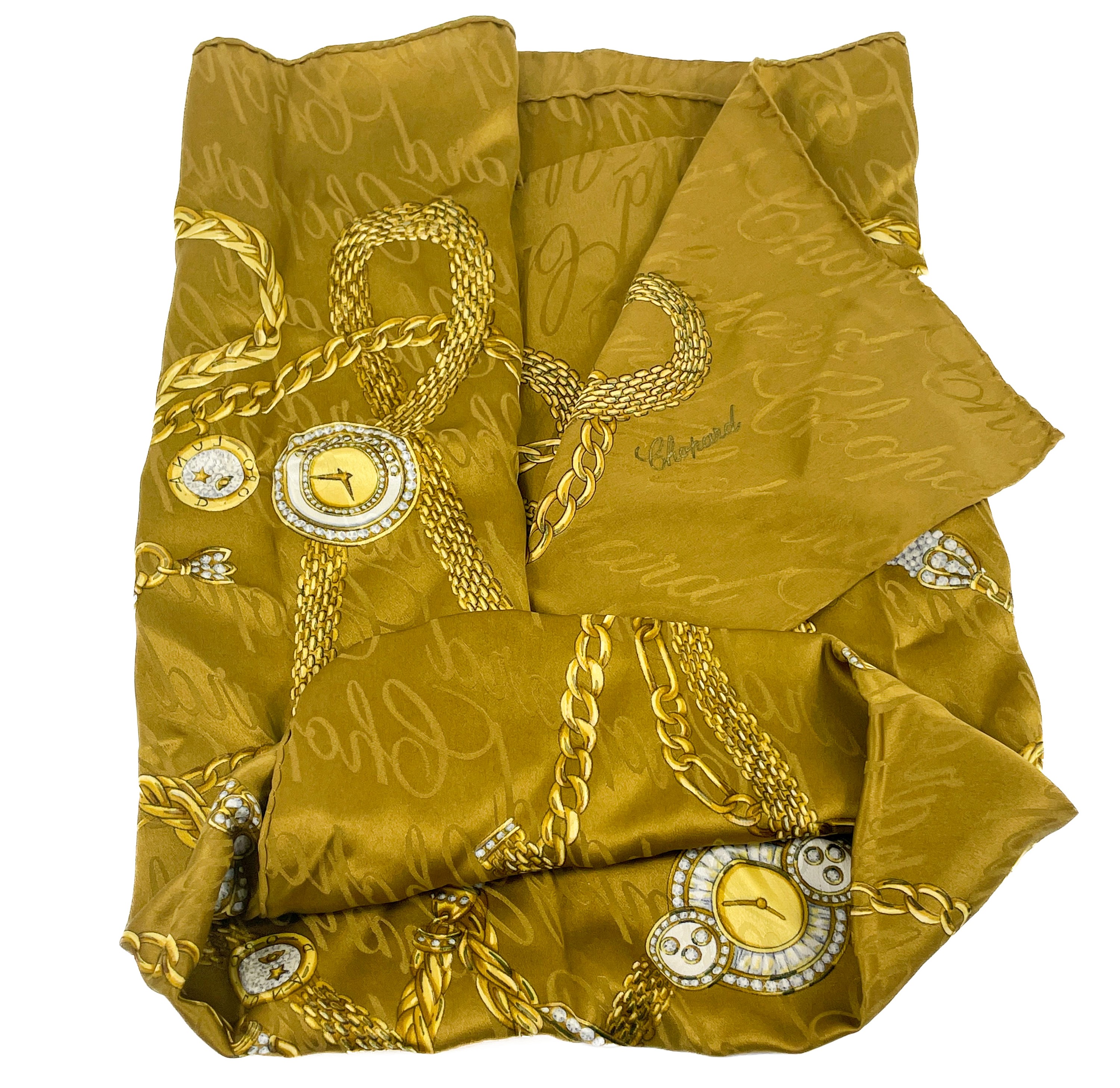 Foulard En Soie Vintage KOLPING – Motif, 52 X 53 Cm, 100% Soie, Orange, Occasion
