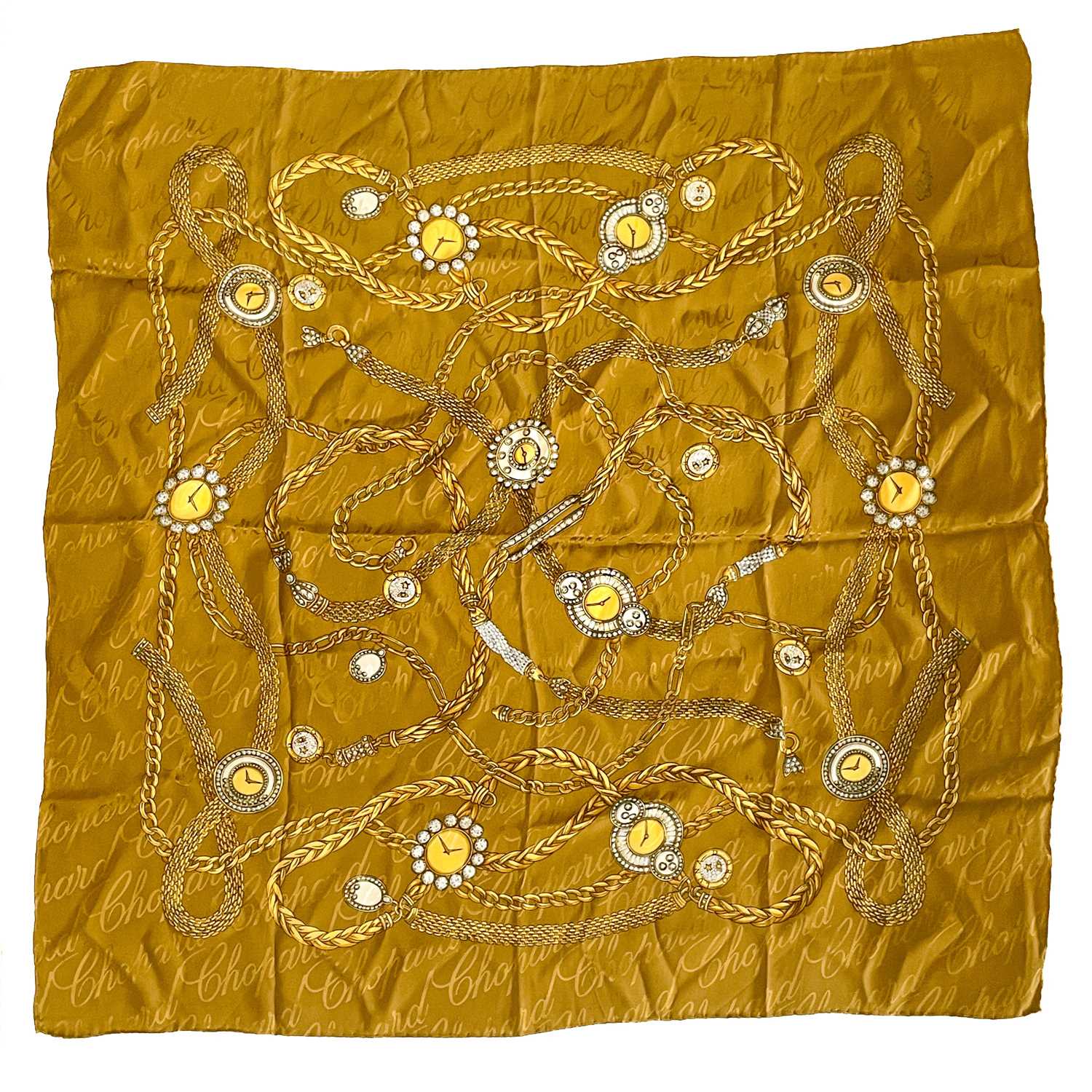 Lot 107 - Chopard - a vintage printed silk scarf.