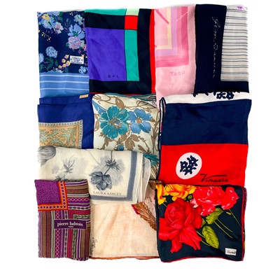 Lot 584 - Eleven various vintage designer printed silk scarves.