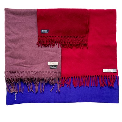 Lot 619 - Four vintage woolen scarves.