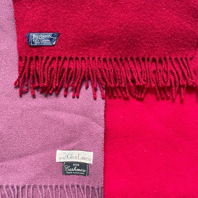 Lot 619 - Four vintage woolen scarves.