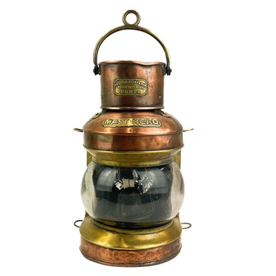 Lot 144 - A ship's copper mast head lamp.