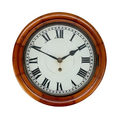 Lot 335 - A circular mahogany 30-hour wall clock.