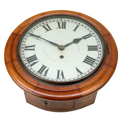 Lot 335 - A circular mahogany 30-hour wall clock.