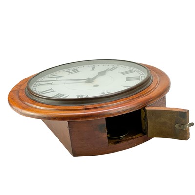 Lot 335 - A circular mahogany 30-hour wall clock.