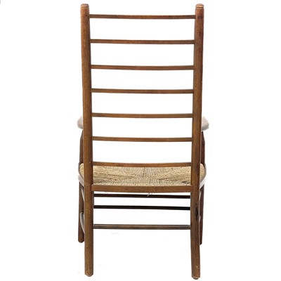 Lot 647 - A beech ladderback nursing chair labelled Liberty.