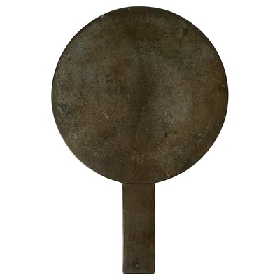 Lot 358 - A Japanese bronze hand mirror, Meiji period.