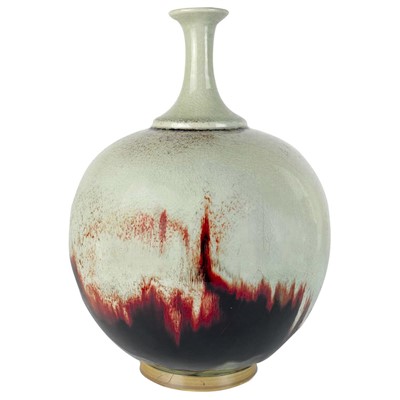 Lot 361 - A Chinese sang de boeuf crackle glaze globular vase