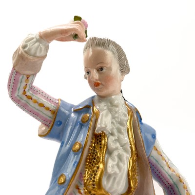 Lot 463 - A pair of Meissen figures of flower sellers.