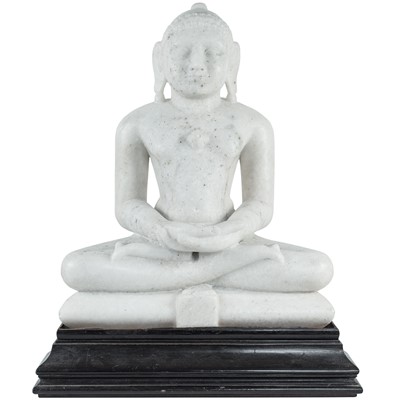 Lot 220 - An Indian Jain carved white marble figure of Jina, 19th century.