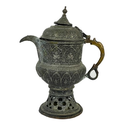 Lot 160 - An Islamic tinned copper hot water jug, 19th century.