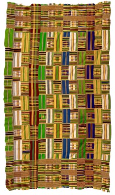 Lot 172 - An Ashanti Kente cloth, Ghana, mid 20th century.