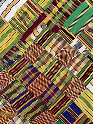 Lot 172 - An Ashanti Kente cloth, Ghana, mid 20th century.