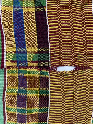 Lot 171 - An Ashanti Kente cloth, Ghana, mid 20th century.