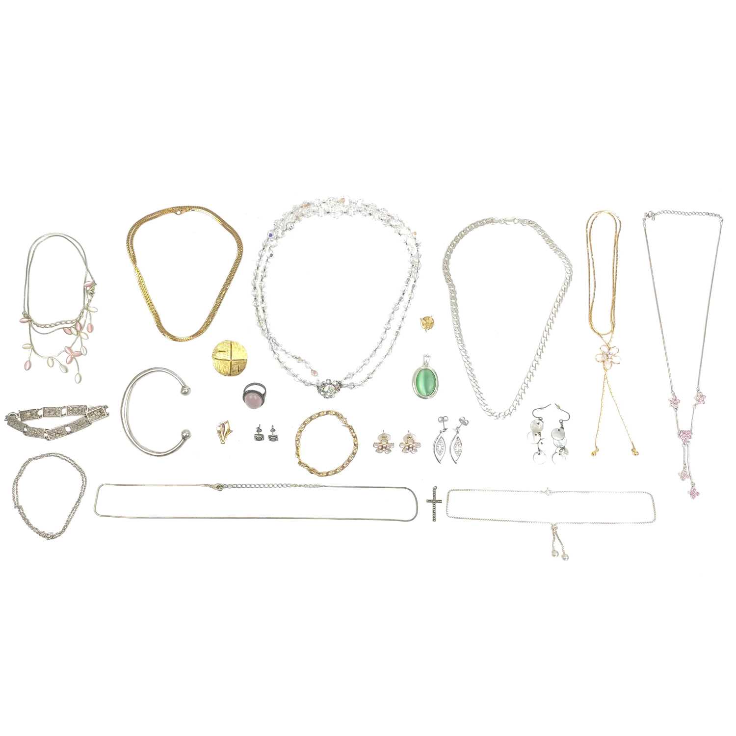 Lot 481 A box of costume jewellery.