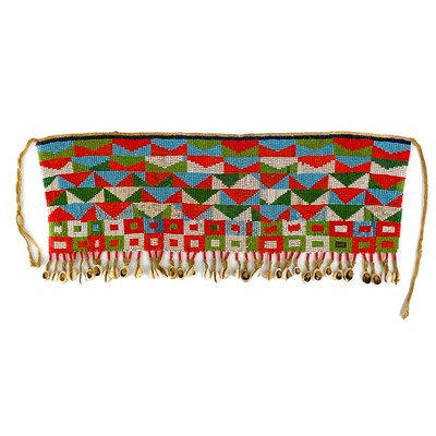 Lot 157 - An Angolan beadwork and cowrie shell apron, early 20th century.