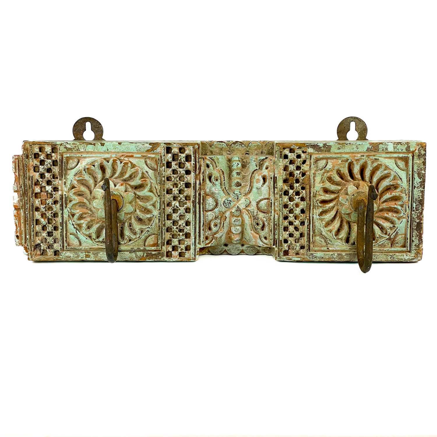 Lot 149 - An Indian painted carved wood hanging hall
