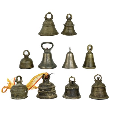 Lot 168 - Ten Middle Eastern brass and bronze bells.