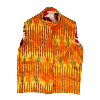 Lot 163 - A Ikat silk waistcoat, 19th century.