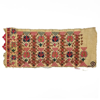 Lot 32 - A Coptic gold metal thread embroidered panel, 18th/19th Century.