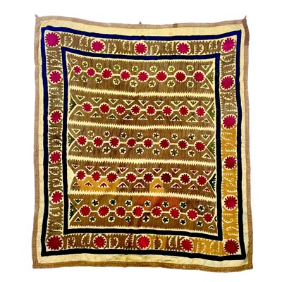 Lot 46 - A Susani embroidered panel, Southern Uzbekistan, early 20th century.