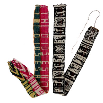 Lot 60 - Two Bolivian woven sash belts, early-mid 20th century.