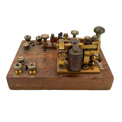 Lot 338 - A brass G.P.O telegraph Key serial number 6787.