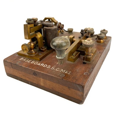 Lot 338 - A brass G.P.O telegraph Key serial number 6787.