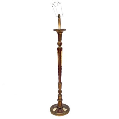 Lot 209 - A lacquered and gilt standard lamp.