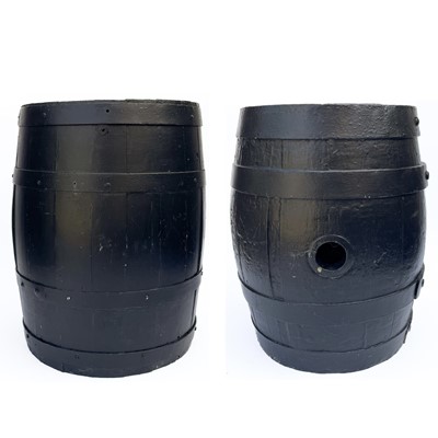 Lot 347 - Two black painted barrels.