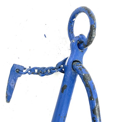 Lot 127 - Two painted cast iron anchors.