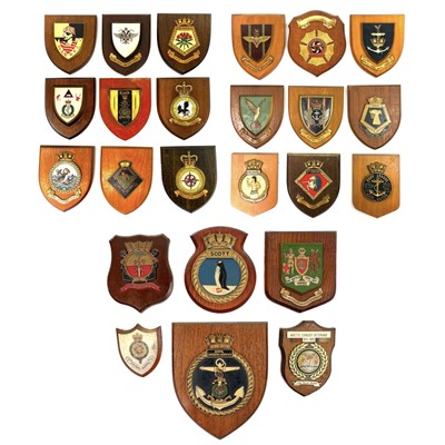 Lot 93 - A large collection of various shield plaques.