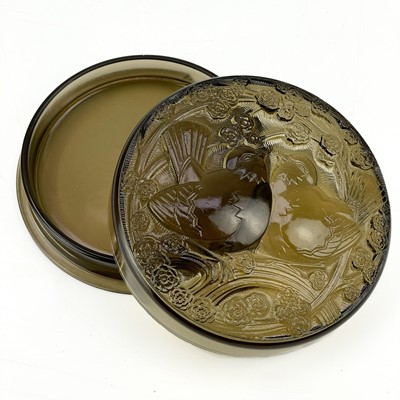 Lot 458 - A J. D'Avsen French Art Deco glass circular box and cover.