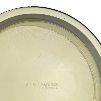 Lot 458 - A J. D'Avsen French Art Deco glass circular box and cover.